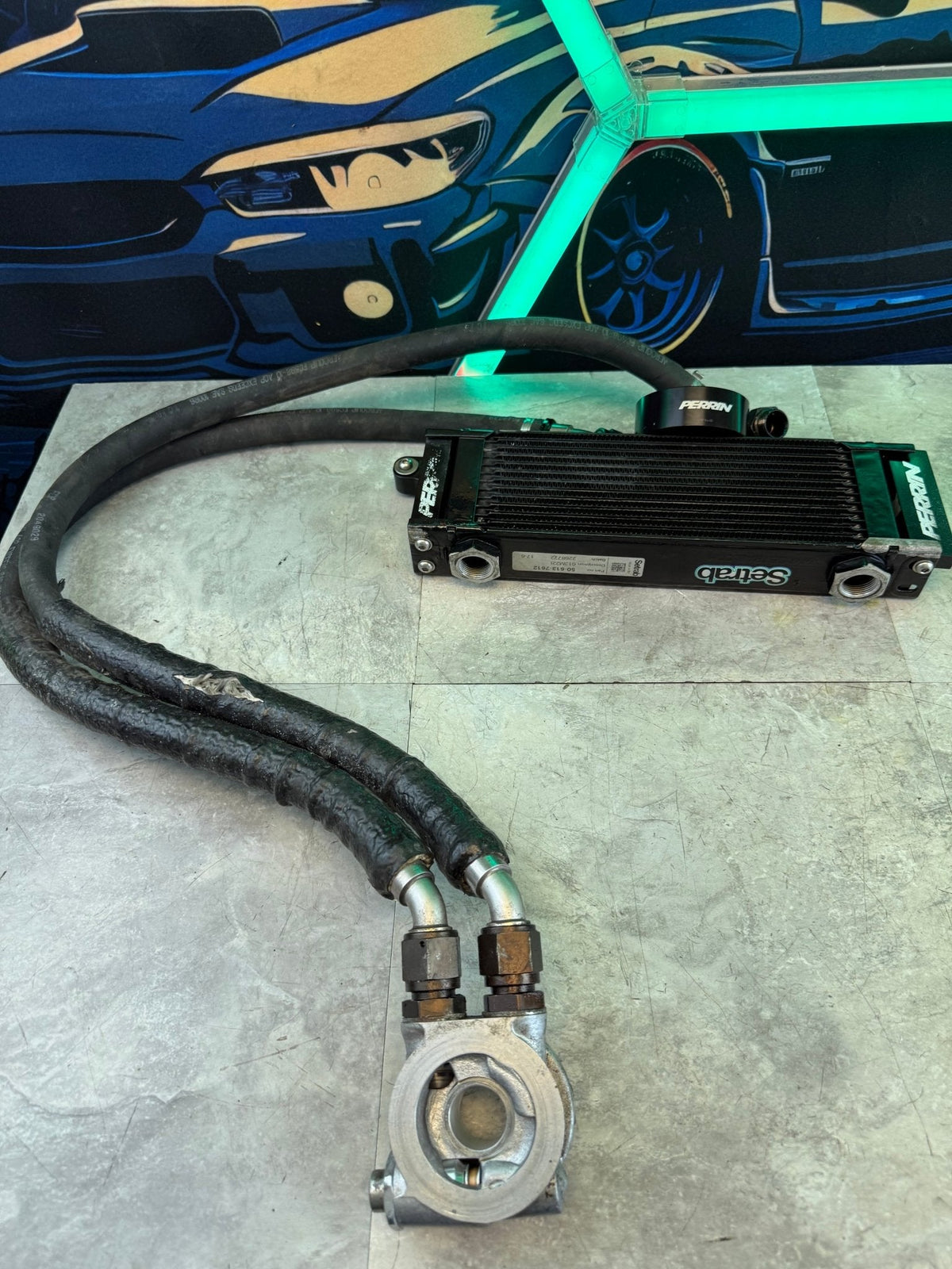 SETRAB PERFORMANCE PERRIN oil cooler set kit w/ core & lines 2015-2021 Subaru STi ej257