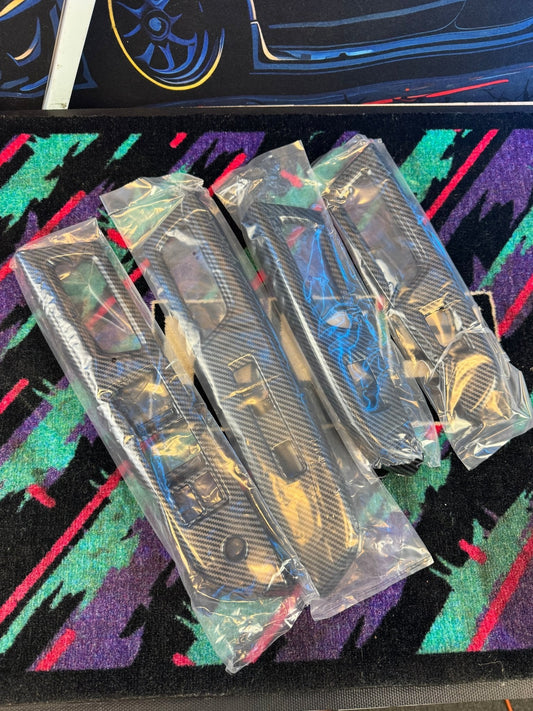 2015-2019 Subaru WRX STi Carbon Fiber Interior Door Window Switch Control Bezel Trim / E2