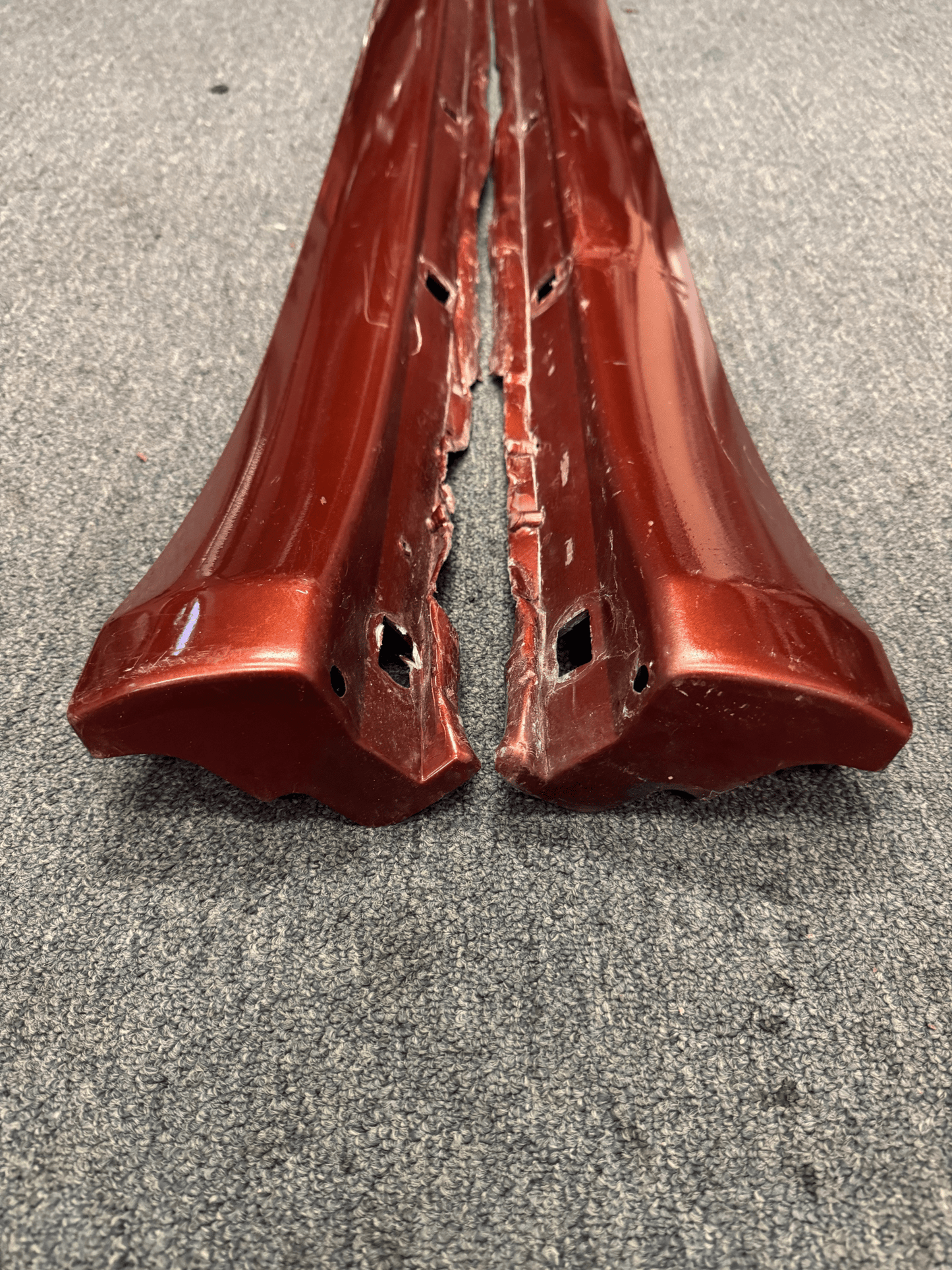 2003-2008 Subaru Forester XT CRP Cayenne Red Pearl OEM Side Skirts Pair (Strut Wall)