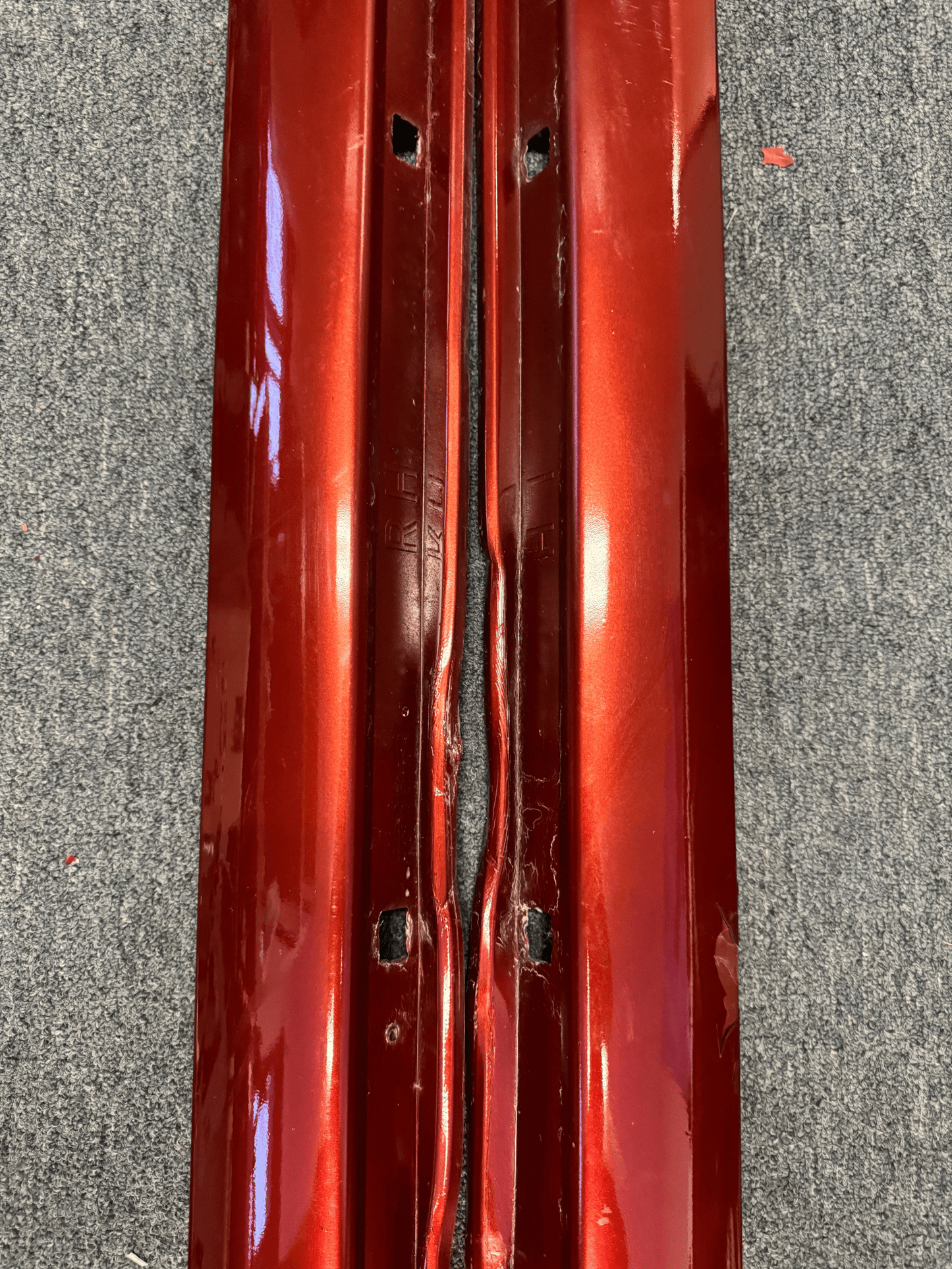 2003-2008 Subaru Forester XT CRP Cayenne Red Pearl OEM Side Skirts Pair (Strut Wall)