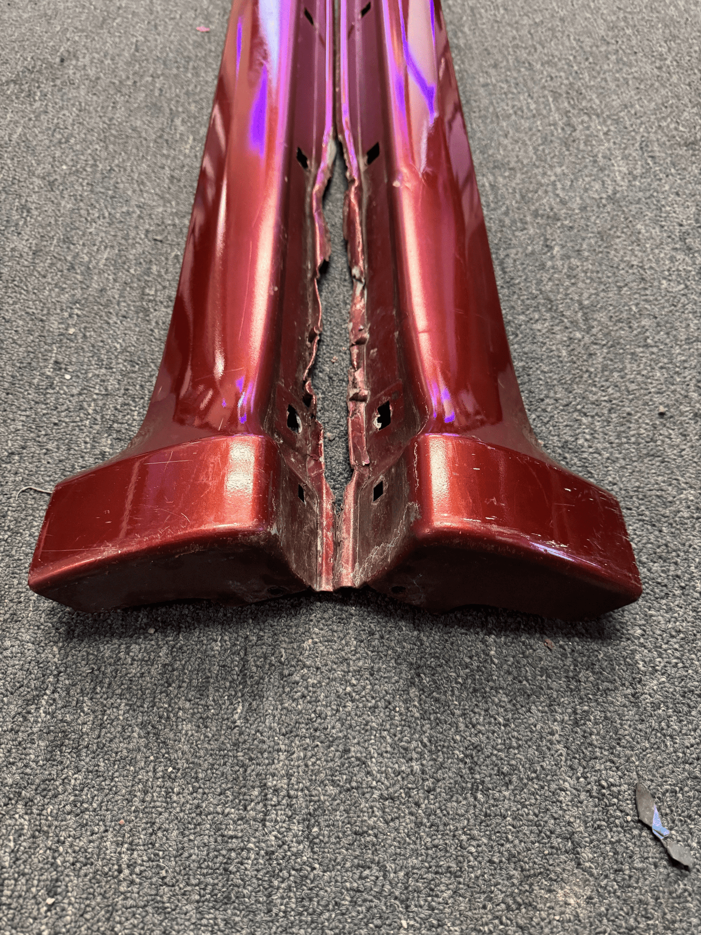 2003-2008 Subaru Forester XT CRP Cayenne Red Pearl OEM Side Skirts Pair (Strut Wall)