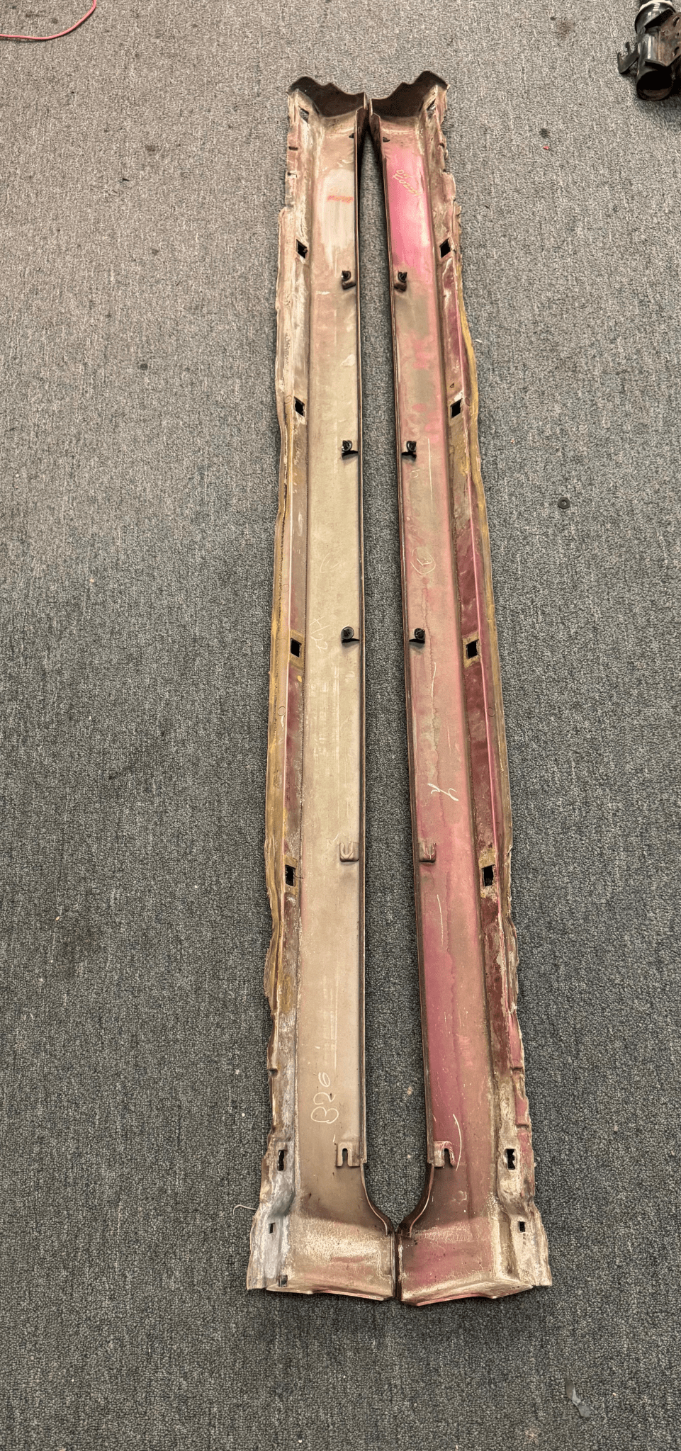 2003-2008 Subaru Forester XT CRP Cayenne Red Pearl OEM Side Skirts Pair (Strut Wall)
