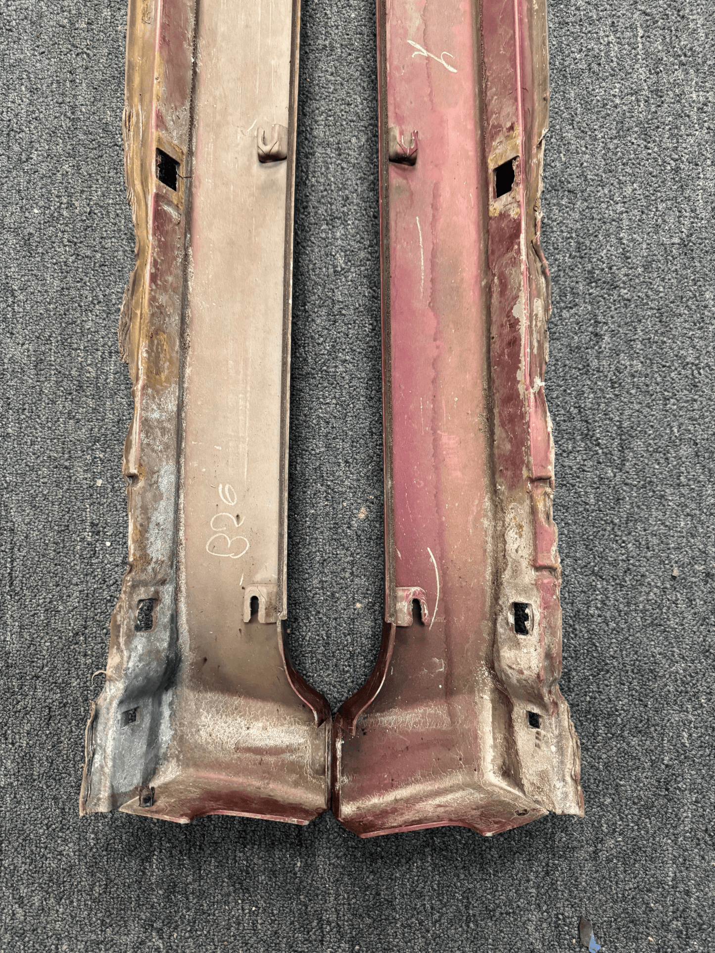 2003-2008 Subaru Forester XT CRP Cayenne Red Pearl OEM Side Skirts Pair (Strut Wall)