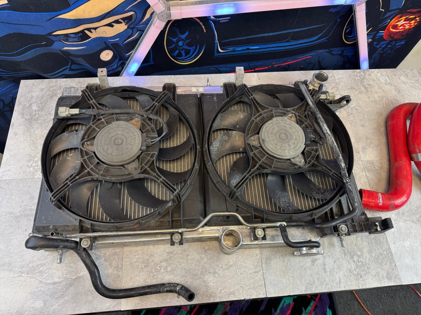 2008-2021 Subaru WRX STi CSF All Aluminum Radiator With Fans And Mishimoto Hoses