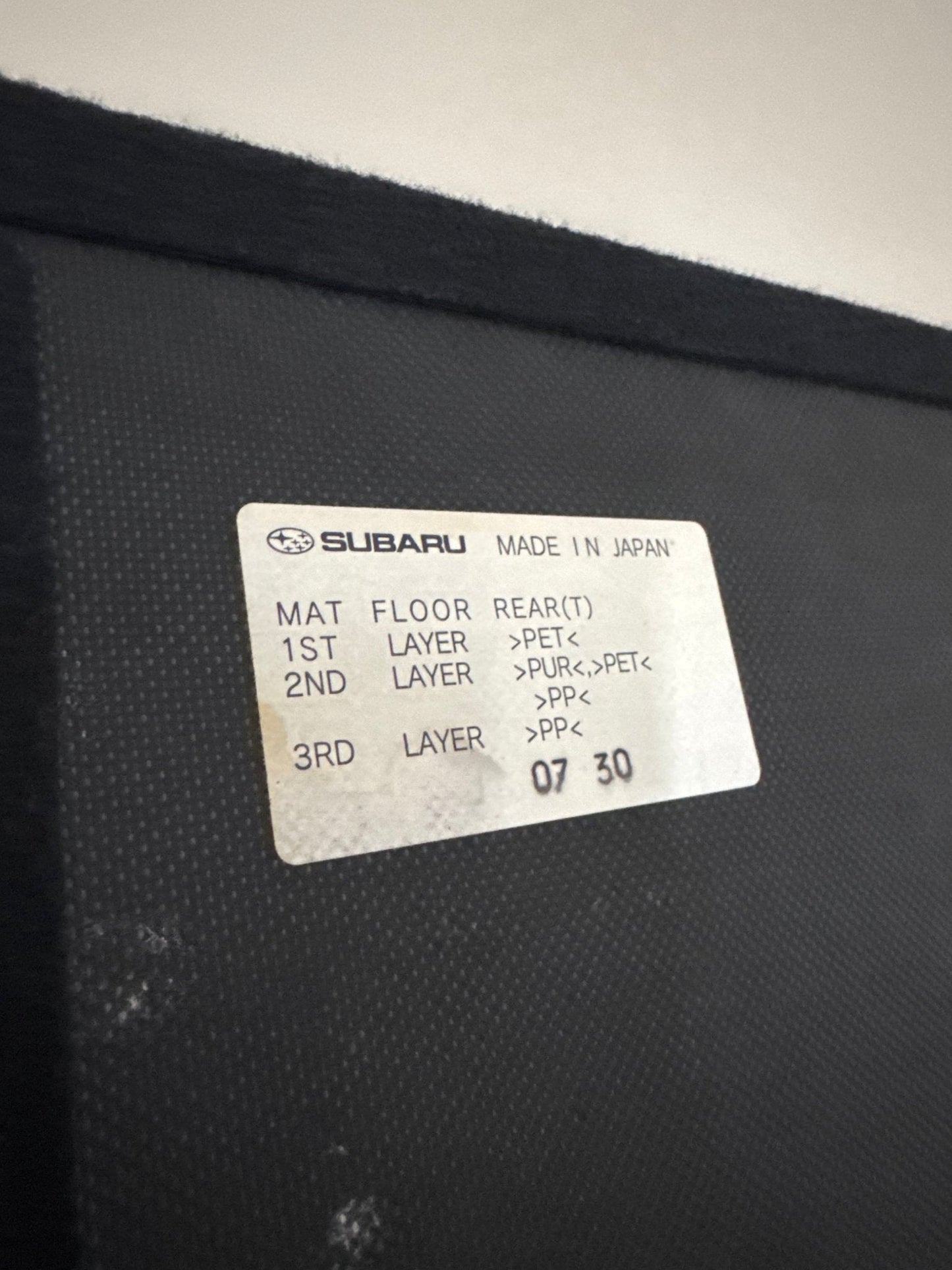 2008-2014 Subaru WRX STi OEM Hatchback Rear Mat Floor