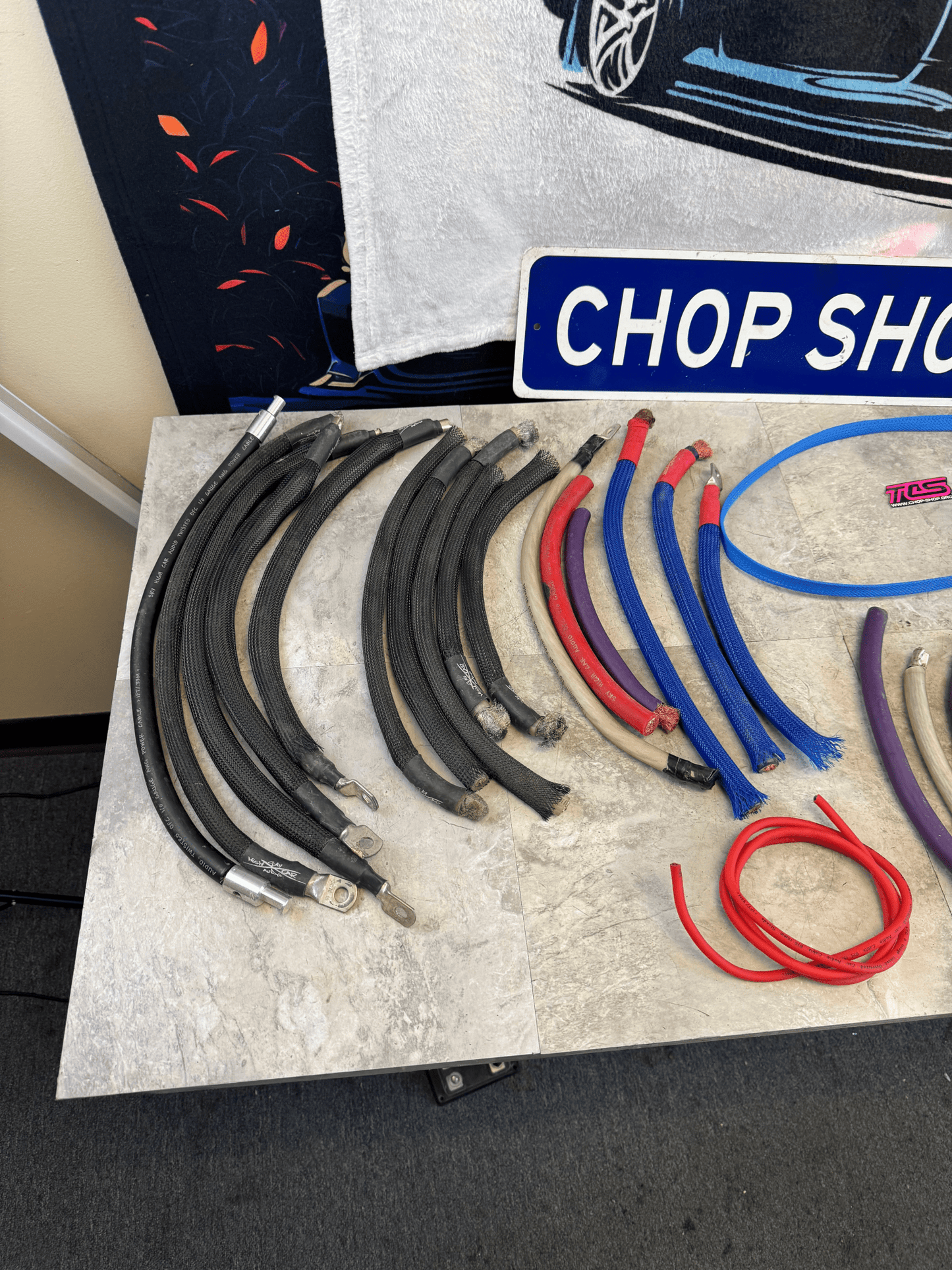 Assorted Miscellaneous 1/0 Gauge Wire Car Audio Wiring Bundle