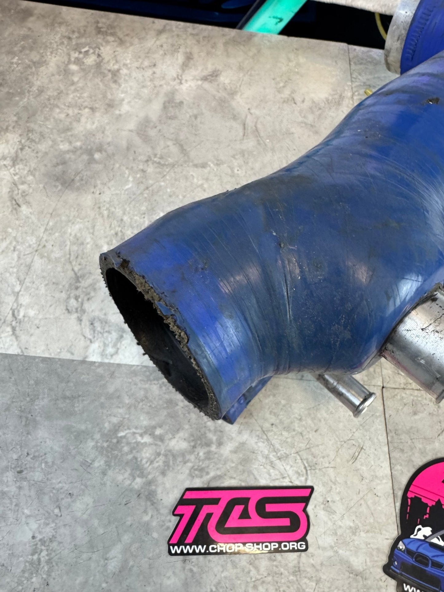 2002-2007 Subaru WRX 2004-2021 Subaru STi Perrin Silicone Turbo Inlet Blue