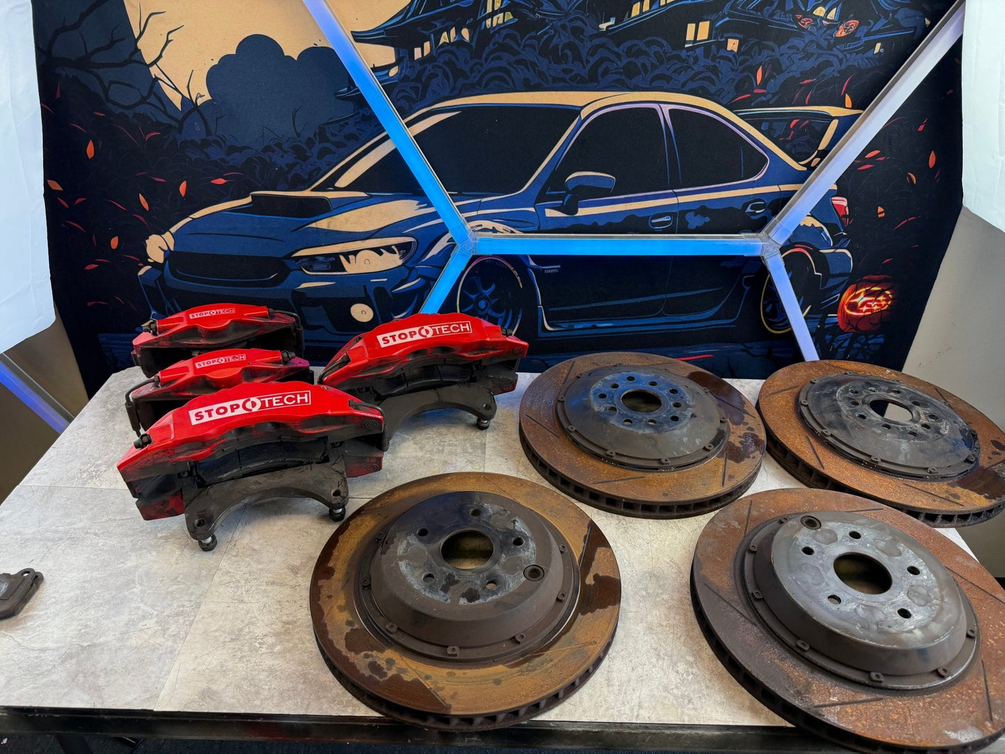 STOPTECH Massive BBK Big Brake Kit 05-21 Subaru STi Front/Rear 6-piston 5x114