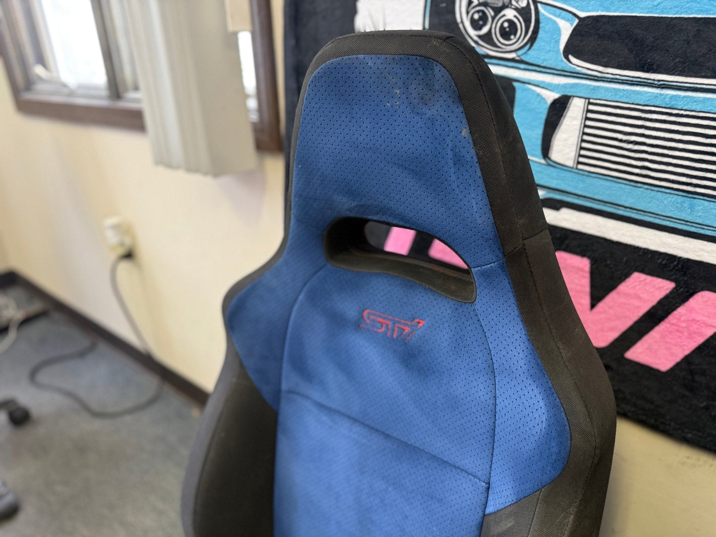 SUBARU STi Front Rear Seat Set WRX Swap OEM Alcantara 2002-2007 Pink Logo