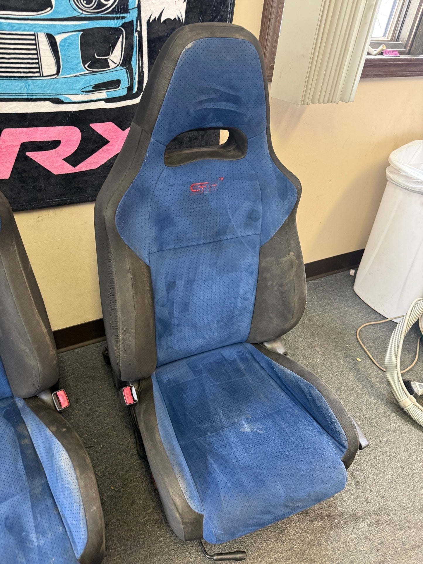 SUBARU STi Front Rear Seat Set WRX Swap OEM Alcantara 2002-2007 Pink Logo