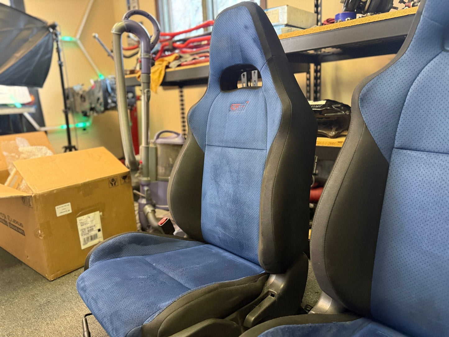 SUBARU STi Front Rear Seat Set WRX Swap OEM Alcantara 2002-2007 Pink Logo