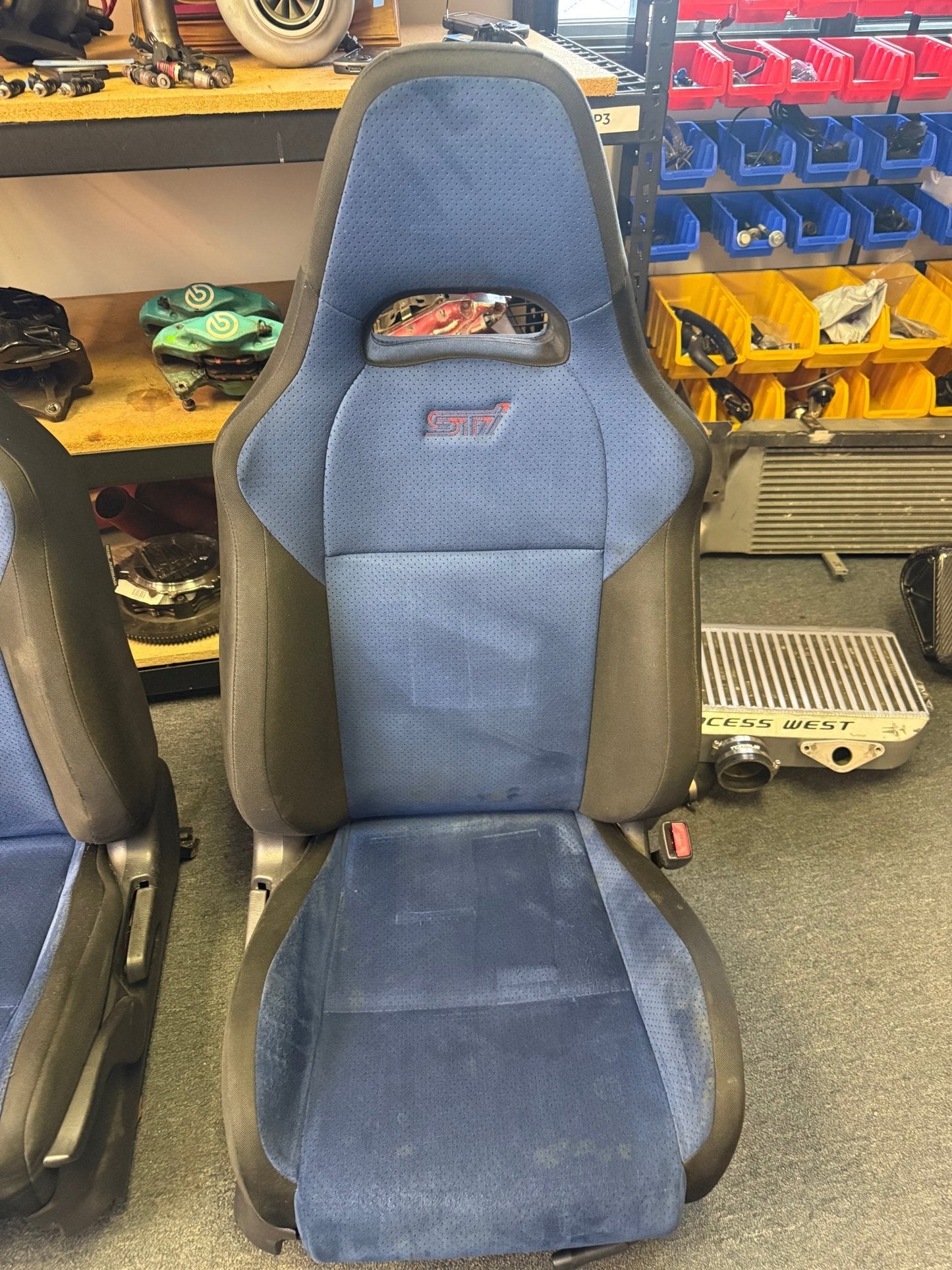 SUBARU STi Front Rear Seat Set WRX Swap OEM Alcantara 2002-2007 Pink Logo