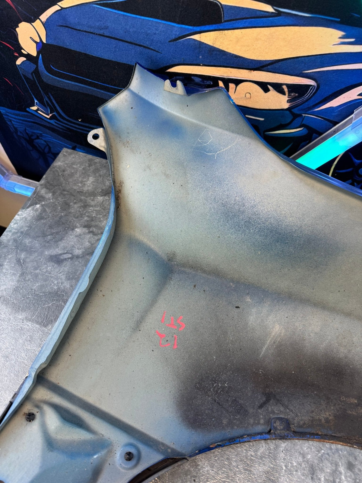 2008-2014 Subaru WRX STi WRB World Rally Blue OEM Driver Side Fender