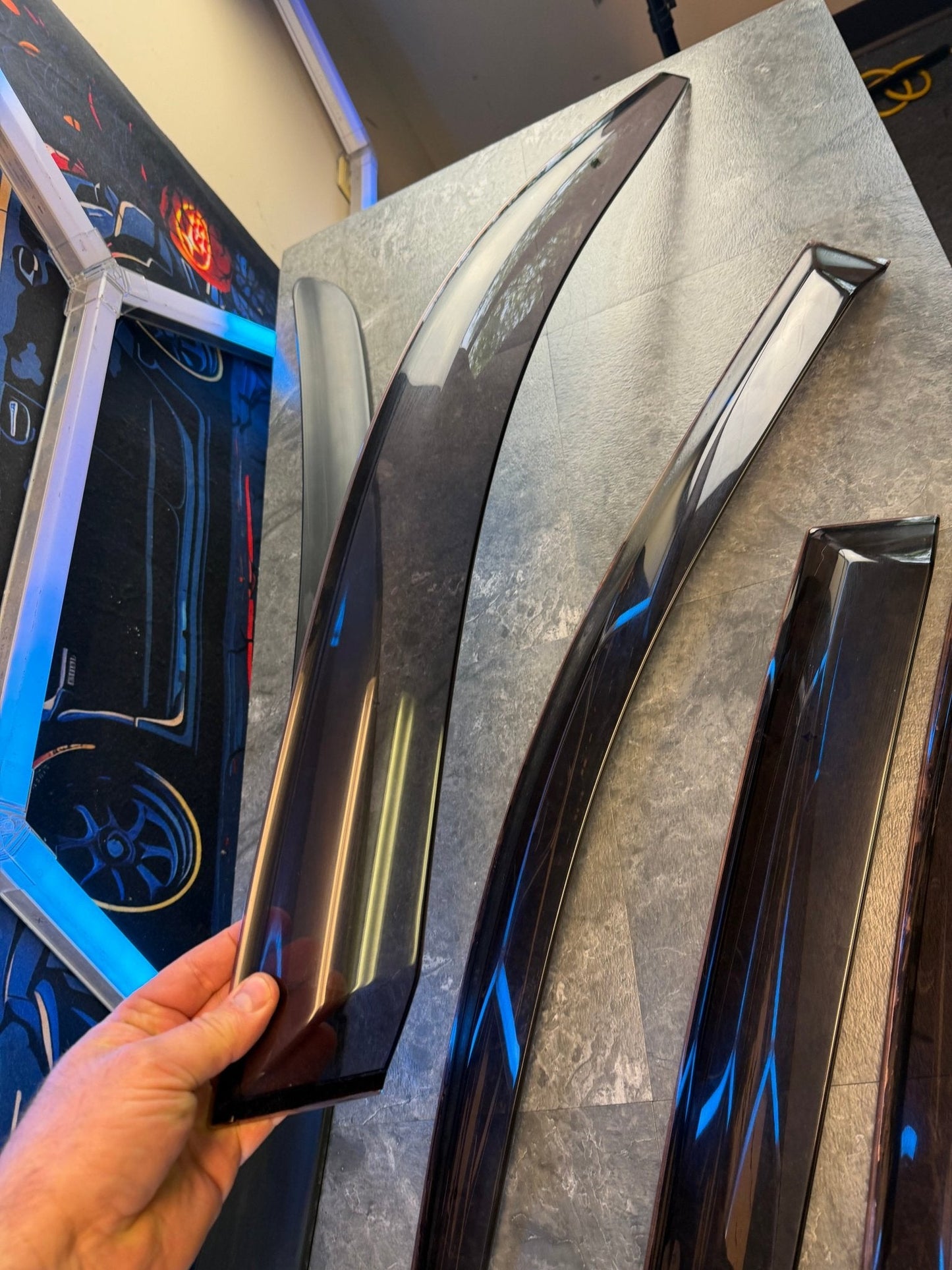 OEM 08-14 Subaru WRX/STi Window Rain Trim Guards/Rear Window Wing Spoiler King