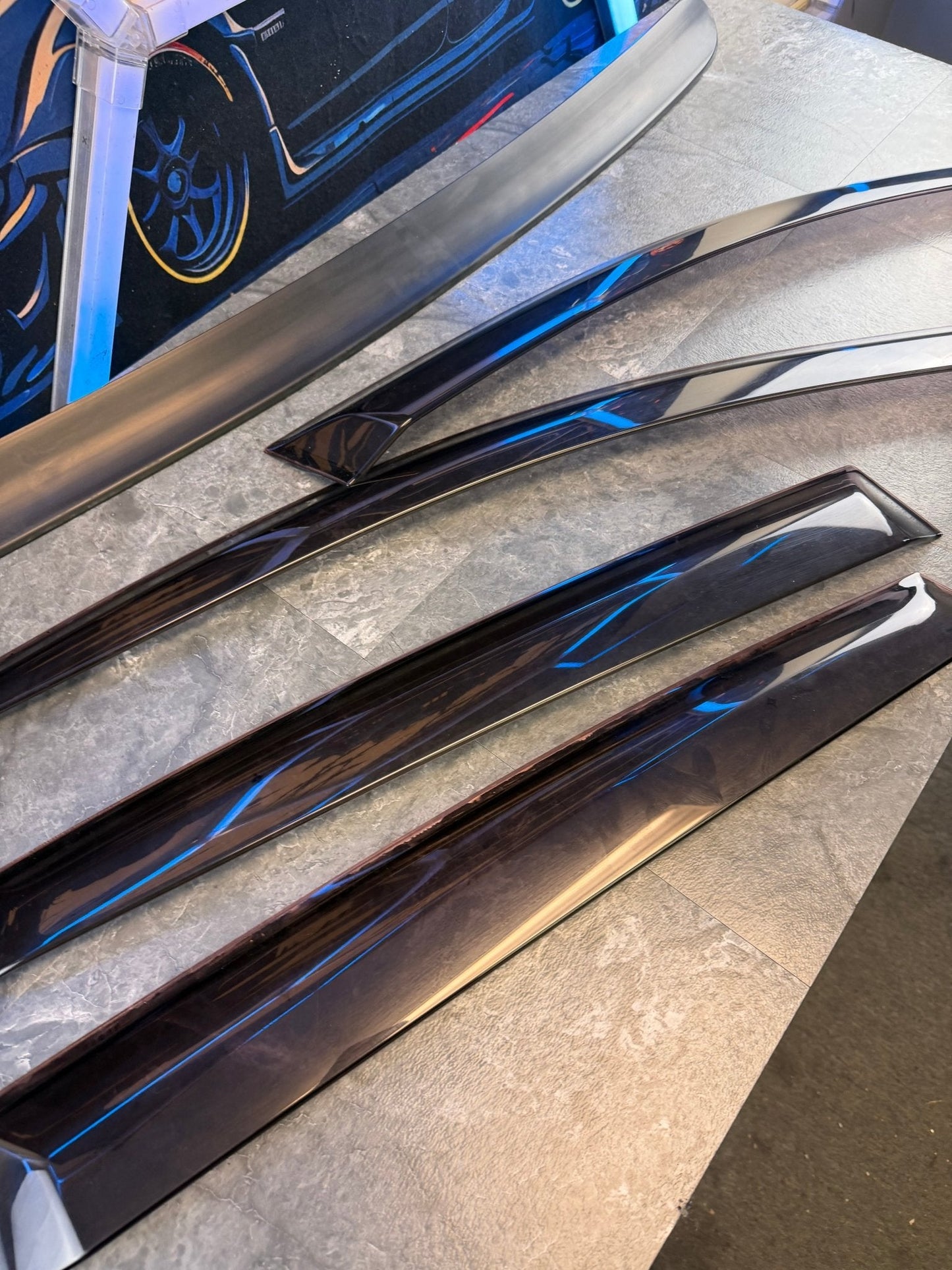OEM 08-14 Subaru WRX/STi Window Rain Trim Guards/Rear Window Wing Spoiler King