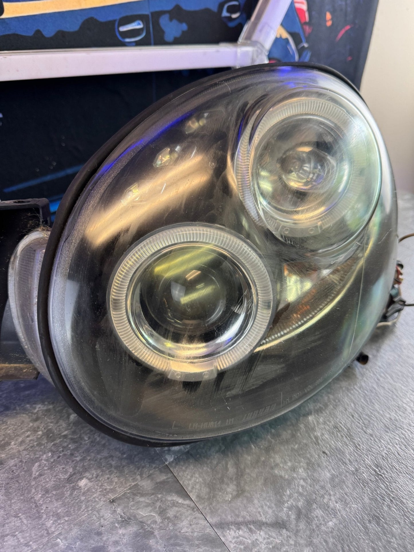2002-2003 Subaru Impreza WRX RH Aftermarket LH Driver Side Halo Headlight Assembly A1