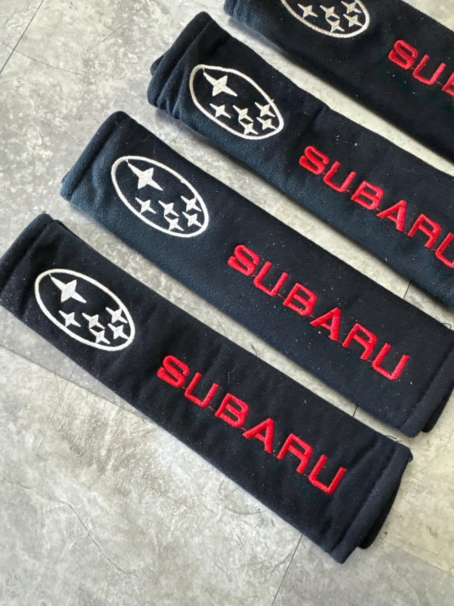 Vintage Subaru Seat Belt Covers Pad Protector Set