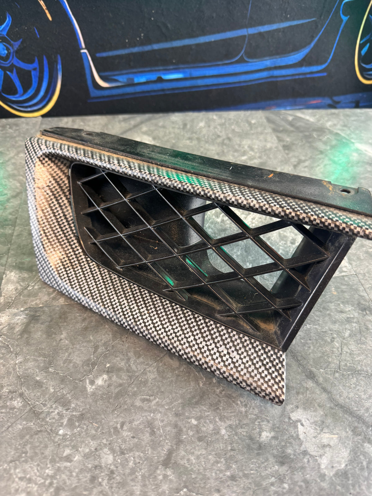 2006-2007 Subaru WRX STi OEM Front Bumper Grill Inserts LH And RH Hydrodipped