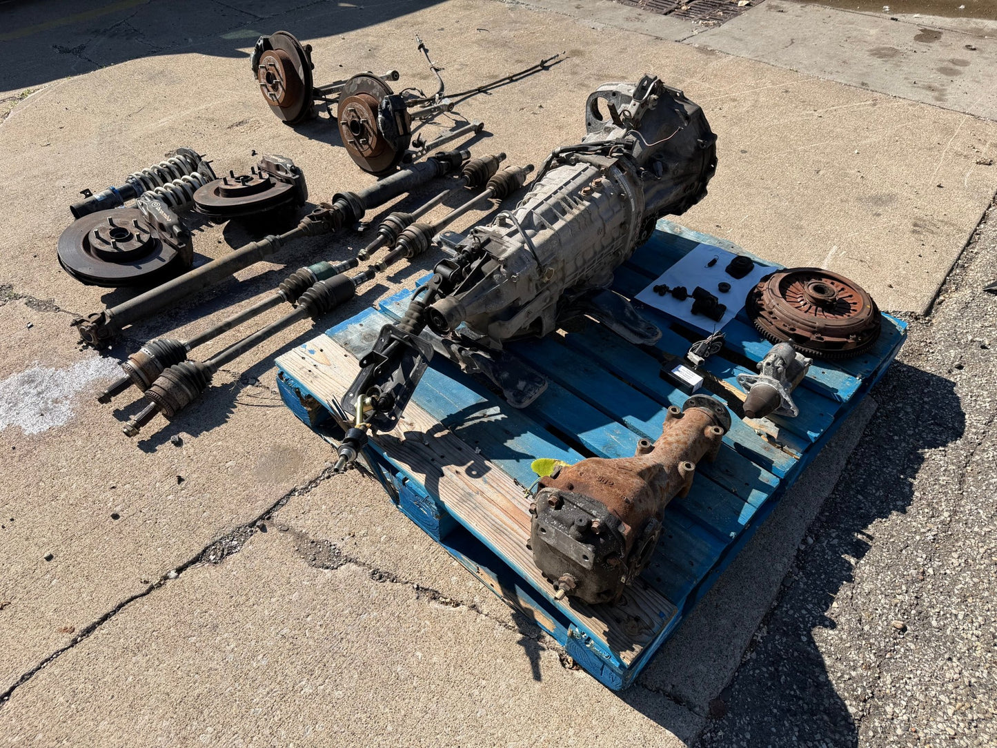 2002 - 2007 wrx 04-07 subaru  STi 6 speed transmission swap package for wrx DCCD brembos r 180 I wire