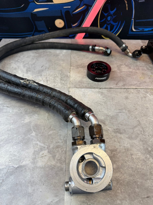 SETRAB PERFORMANCE PERRIN oil cooler set kit w/ core & lines 2015-2021 Subaru STi ej257