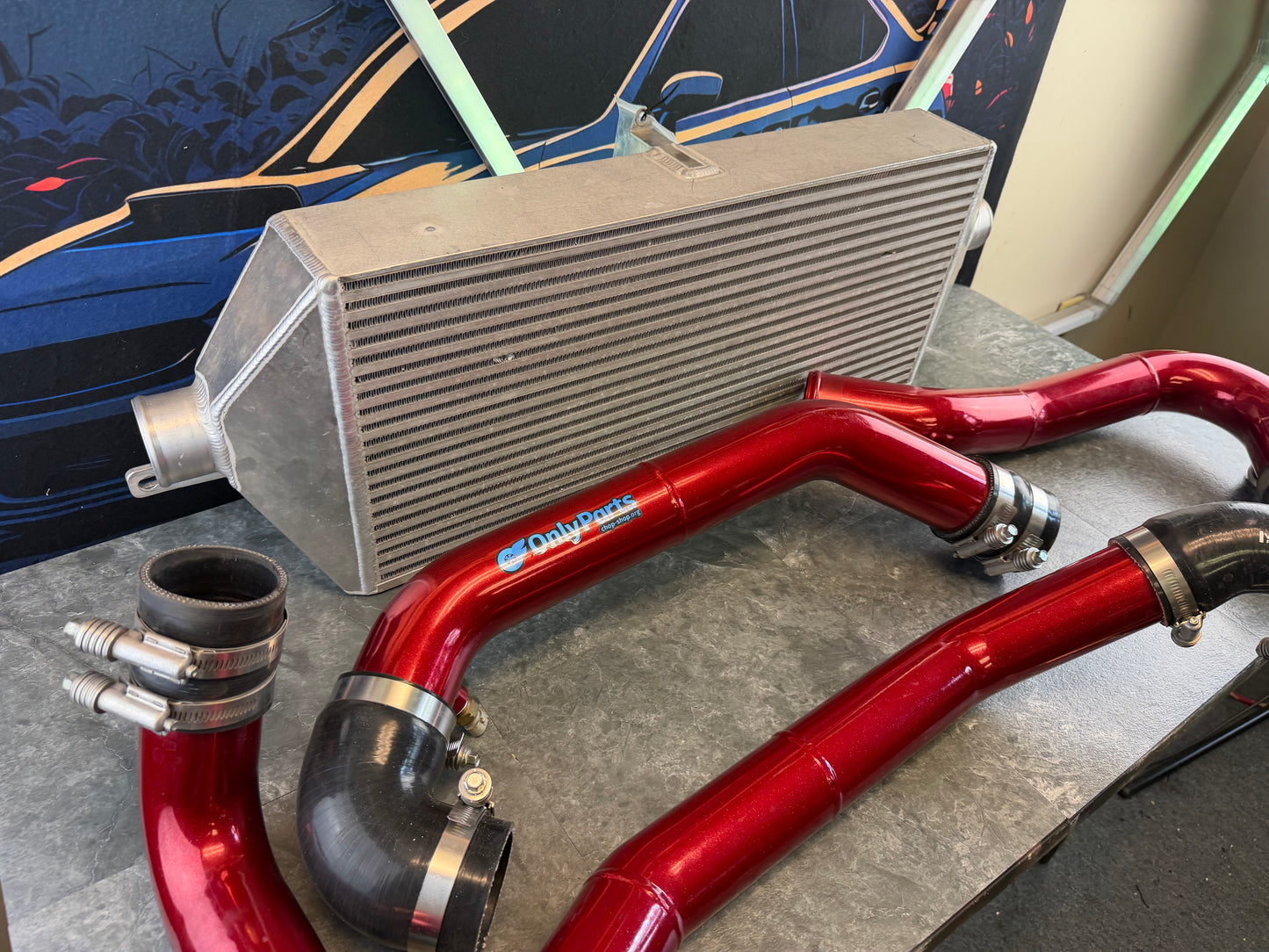 ETS FMIC kit 2015 - 2021 Subaru STi 4” w/ candy painted pipes ( for use with rotated bw & PW street manifold )