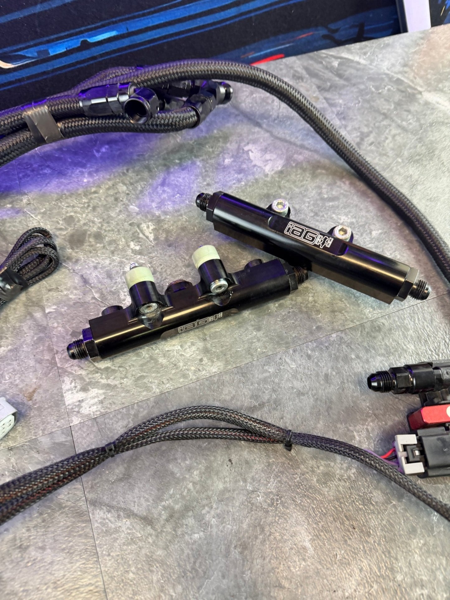 Under the hood fueling kit Subaru STi 08-21 w: iag fuel rails , areomotive FPR, lines , IBR flex fuel kit