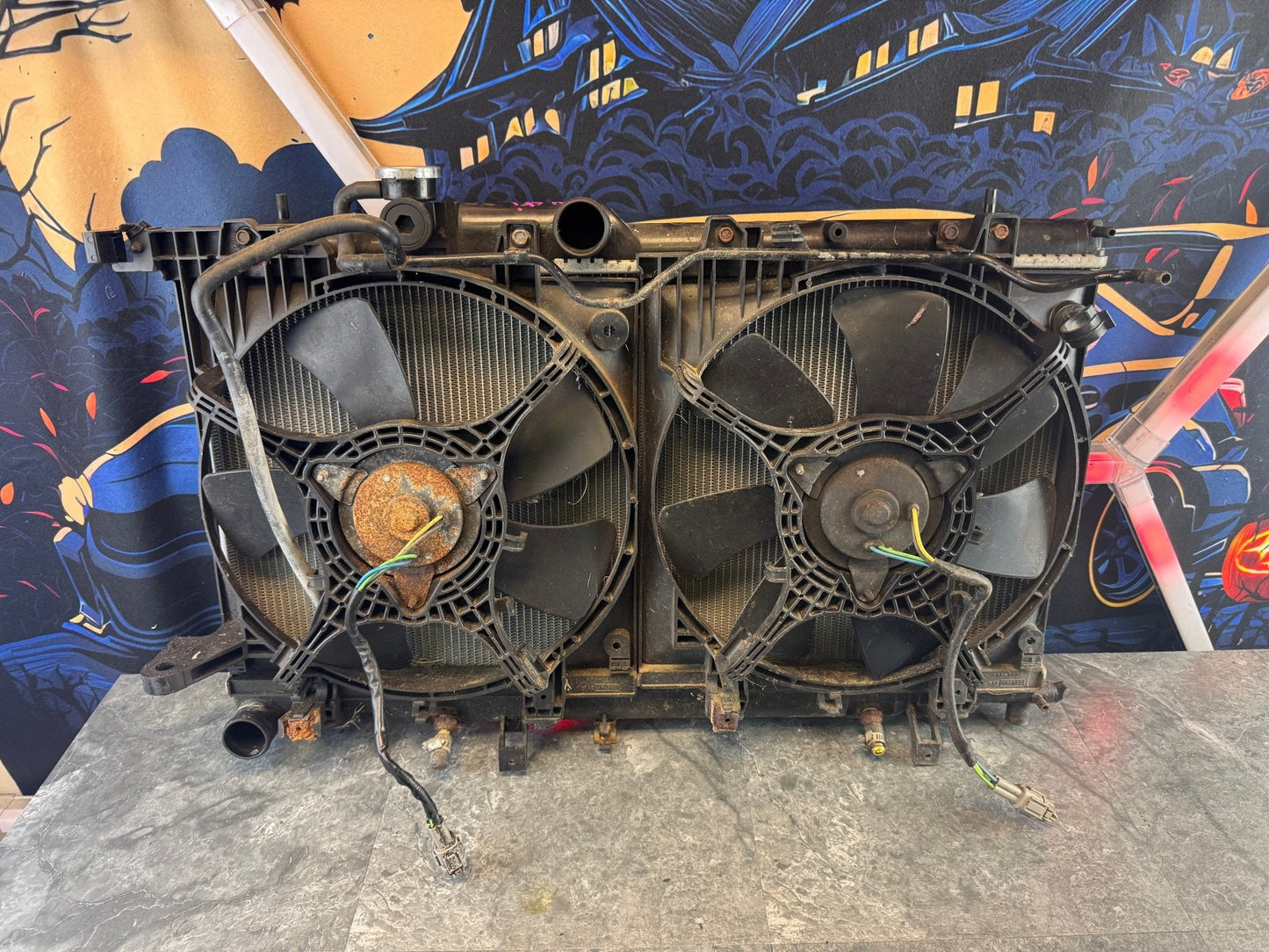 2002-2005 Subaru WRX STi OEM Radiator Assembly Fan Shroud