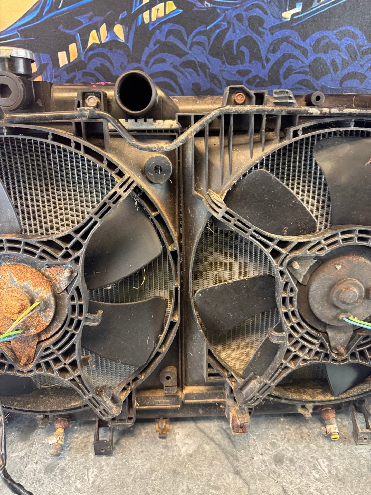 2002-2005 Subaru WRX STi OEM Radiator Assembly Fan Shroud