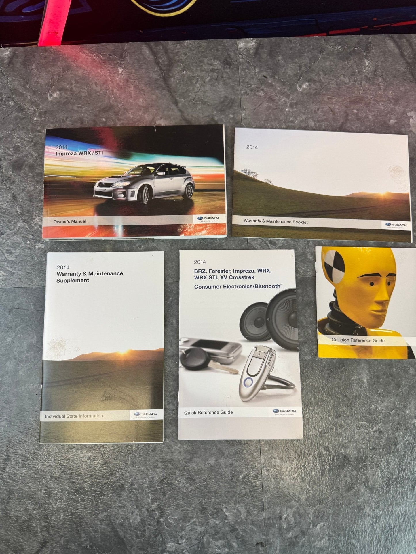 2014 Subaru Impreza WRX STi Owners Manual Leather Booklet Case
