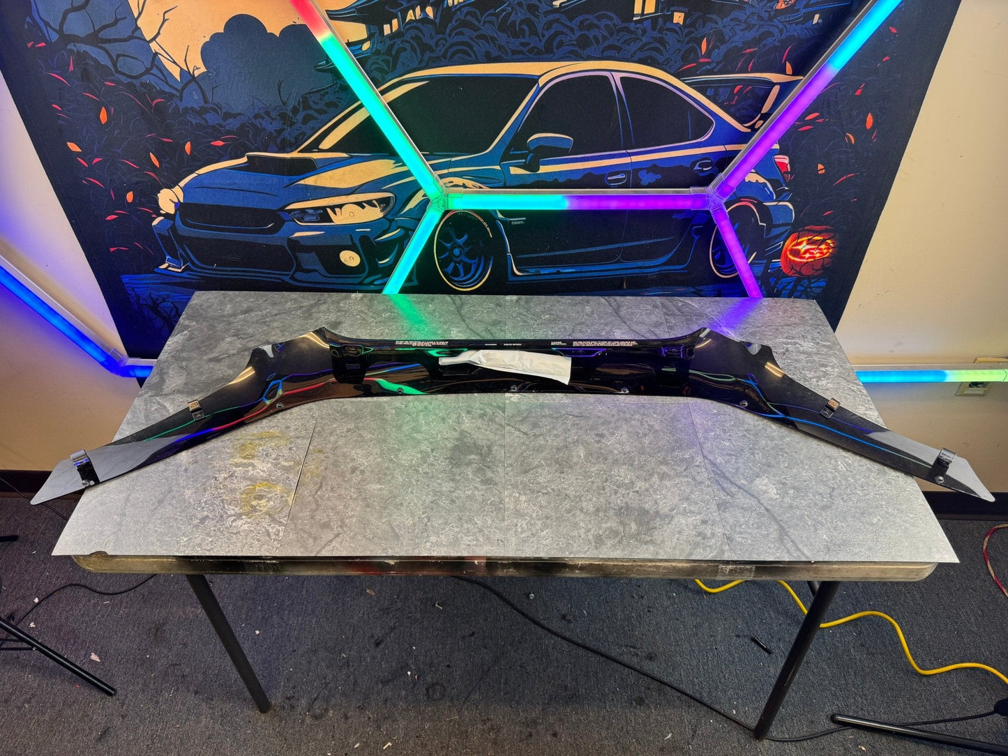 2004-2005 Subaru WRX STi OEM Acrylic Hood Deflector Bug Shield Trim Assembly