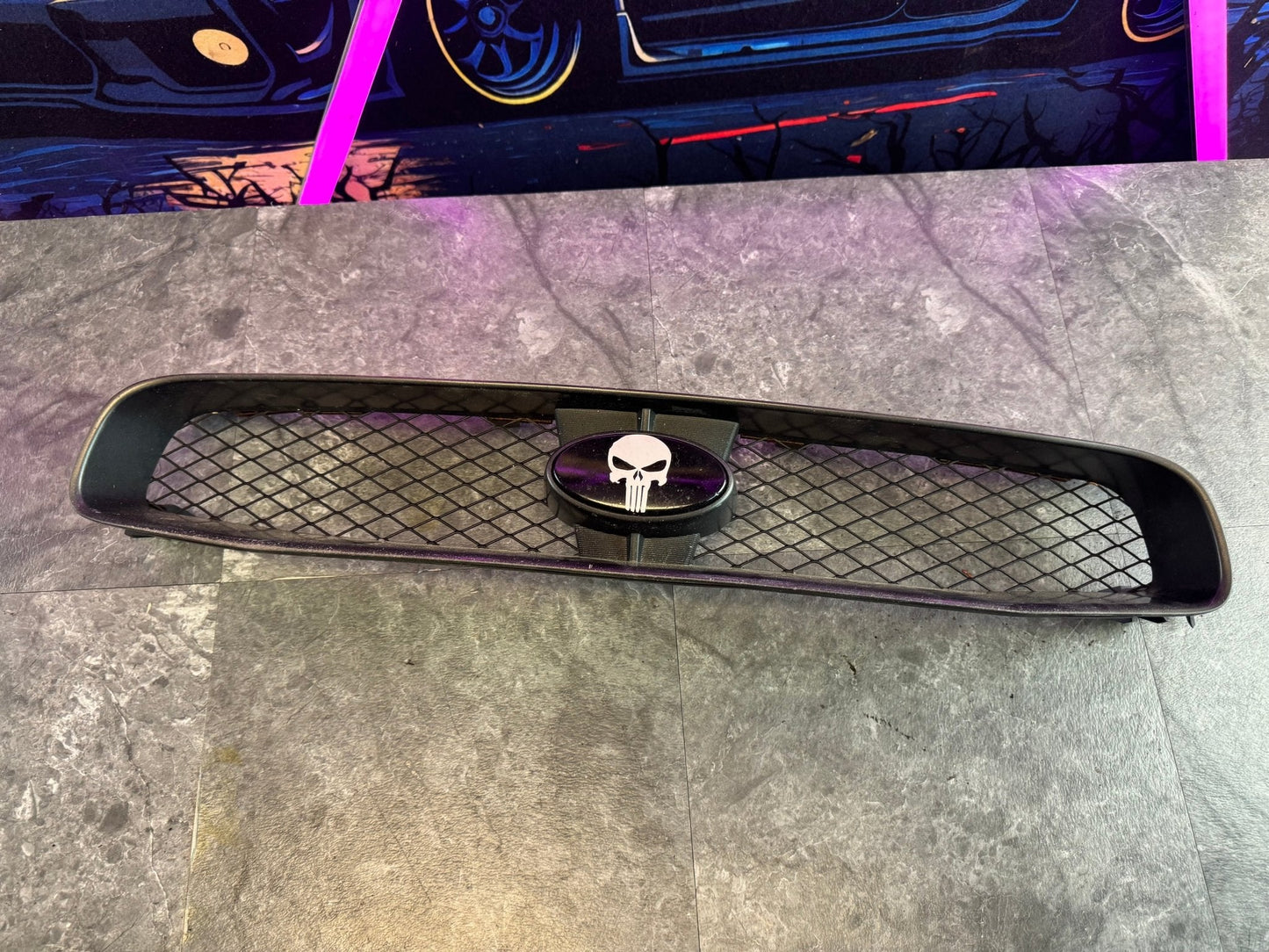 2004-2005 Subaru Impreza WRX STi OEM Front Grille Assembly With PUNISHER Decal