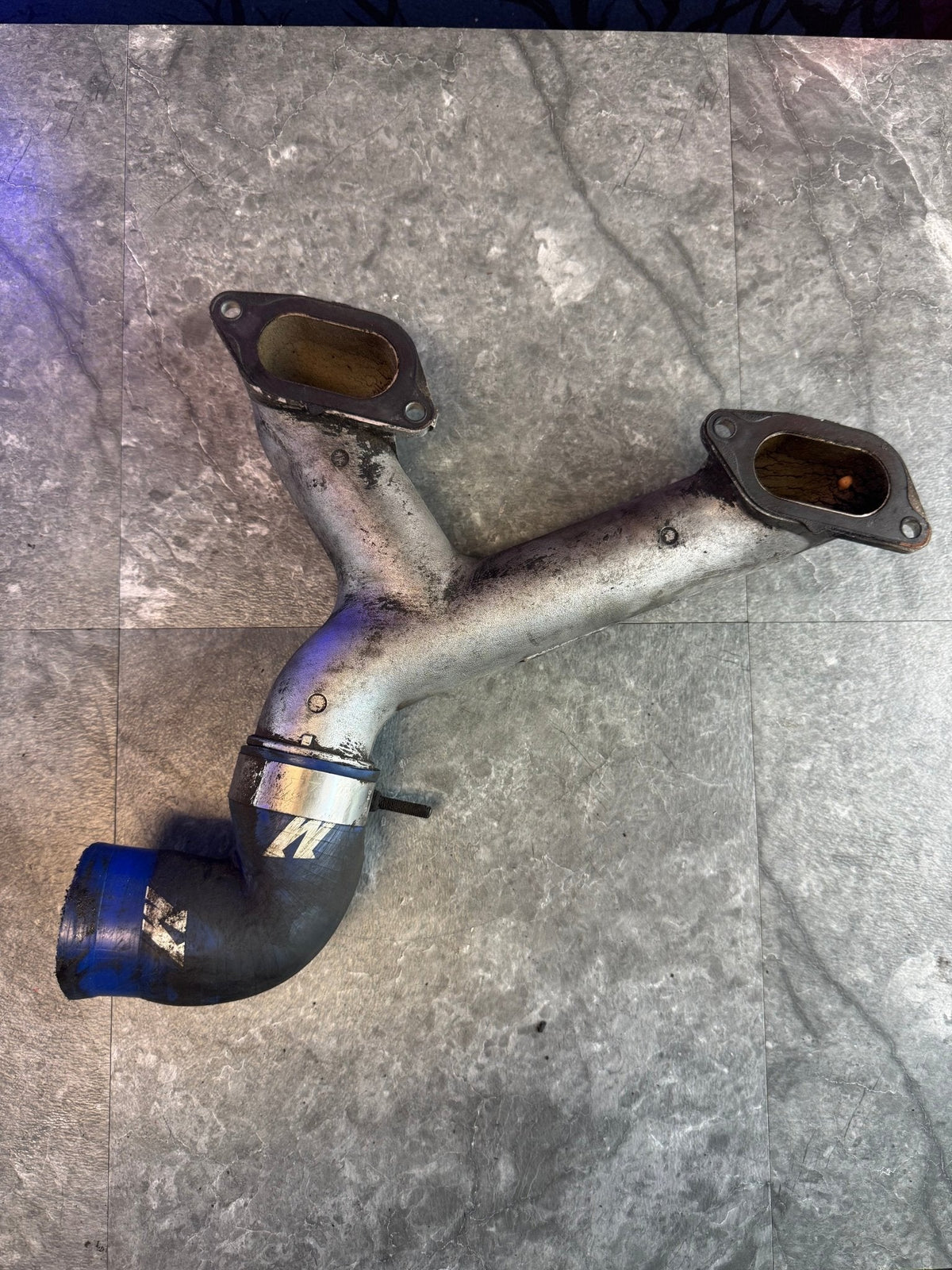 2004-2021 Subaru WRX STi OEM Top Mount Intercooler Y-Pipe Assembly With Mishimoto Elbow