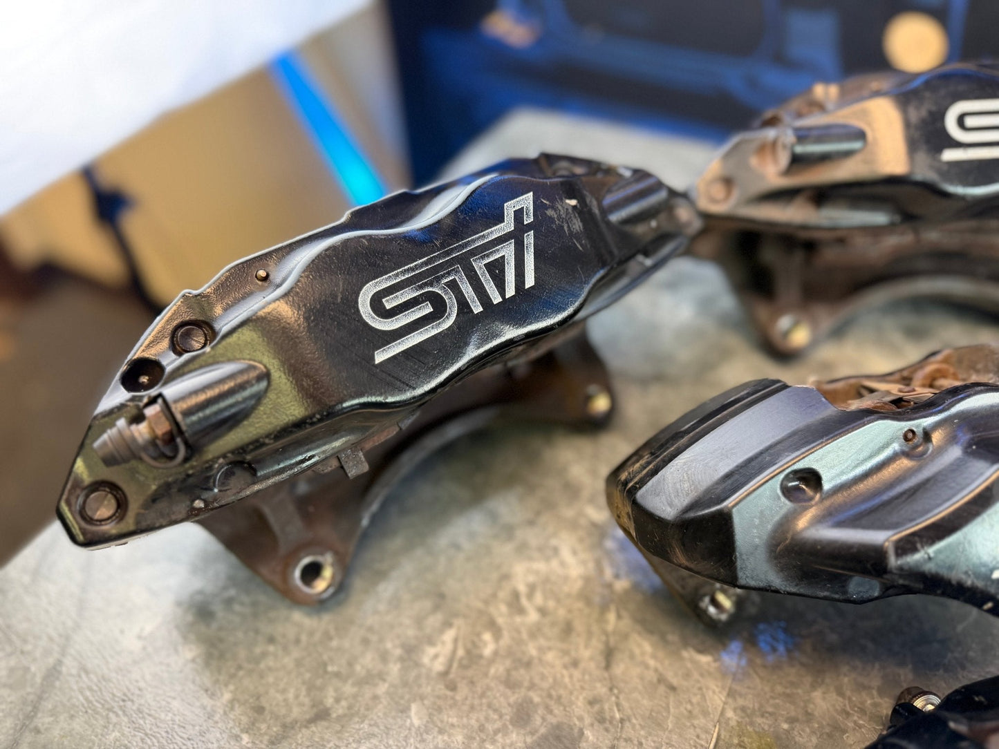 OEM brembo brake calipers 08-17 Subaru STi ( wrx swap ) front & rear w/ pads