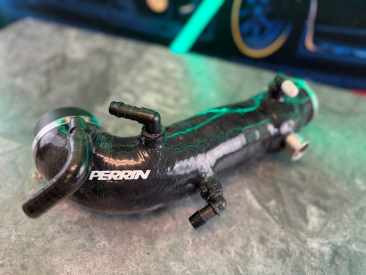 Perrin v2 Black Silicone Turbo Inlet Subaru STi EJ257 2.5”