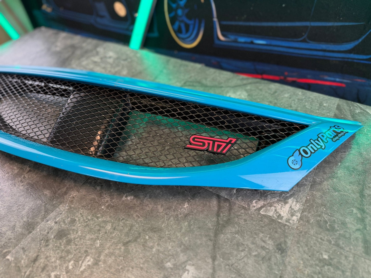 2008 - 2010 Subaru STi oem optional “ sport “ mesh grille assembly w: STi badge