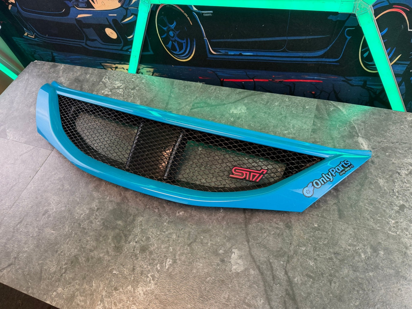 2008 - 2010 Subaru STi oem optional “ sport “ mesh grille assembly w: STi badge