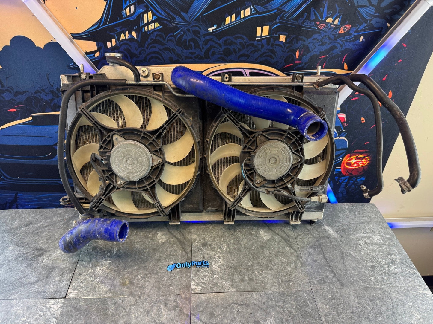 2008-2021 Subaru STi / 2008-2014 Subaru WRX All Aluminum Koyorad Radiator With OEM Fan Shroud And Torque Solution Rad Hoses