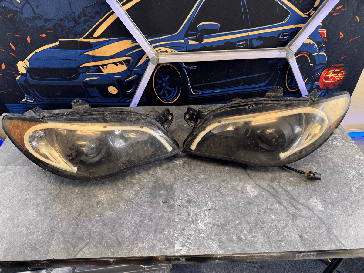2006-2007 Subaru Impreza WRX OEM Custom Headlights Pair Driver Passenger Side Incomplete