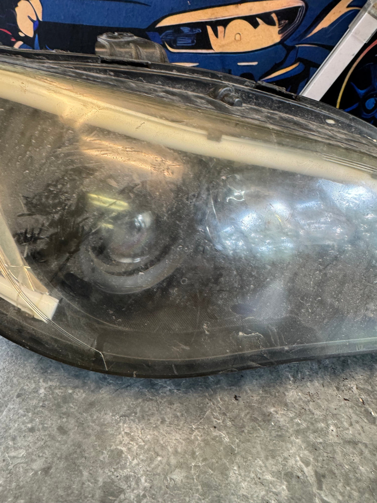 2006-2007 Subaru Impreza WRX OEM Custom Headlights Pair Driver Passenger Side Incomplete