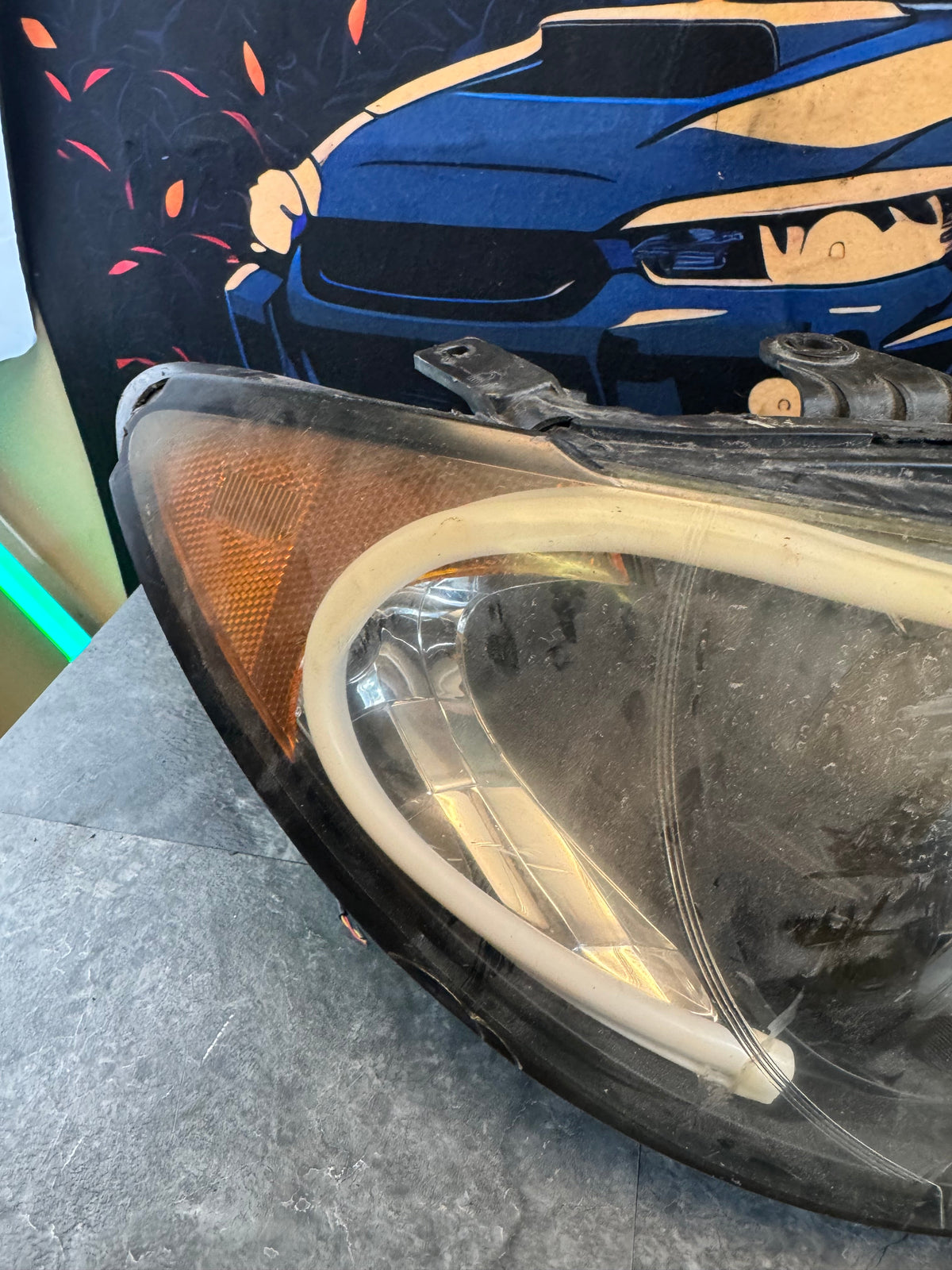 2006-2007 Subaru Impreza WRX OEM Custom Headlights Pair Driver Passenger Side Incomplete