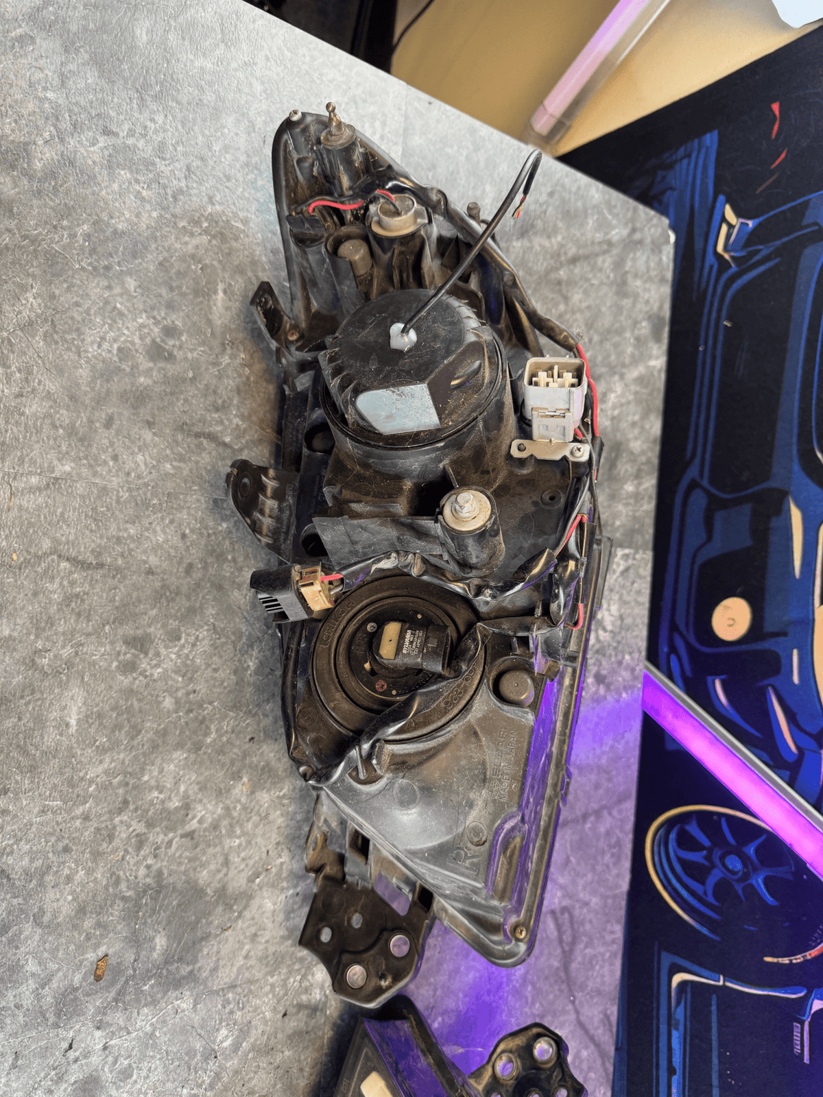 2006-2007 Subaru Impreza WRX OEM Custom Headlights Pair Driver Passenger Side Incomplete