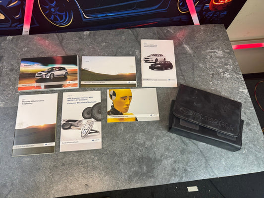 2014 Subaru Impreza WRX STi Owners Manual Leather Booklet Case