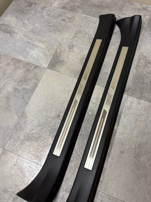 2015-2021 Subaru WRX STi Front OEM Door Sill Trim Set (2)