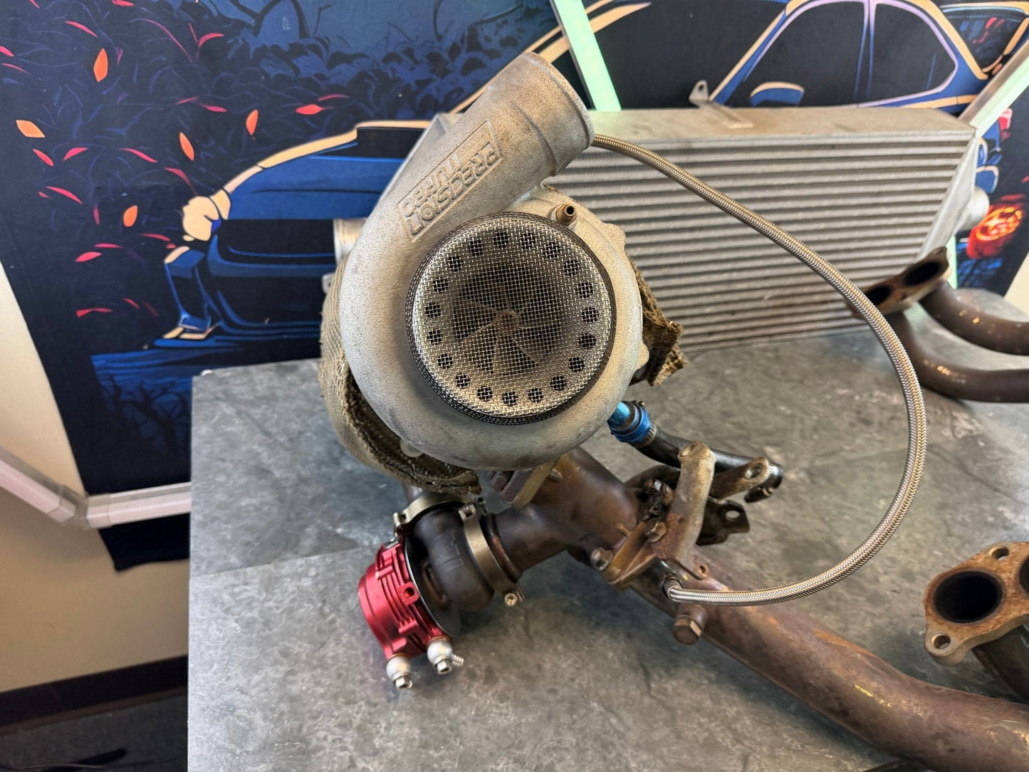 2015 - 2021 Subaru STi rotated turbo kit w/ fmic kit 3.5 “ PTE 6062 TIAL EWG & BOV