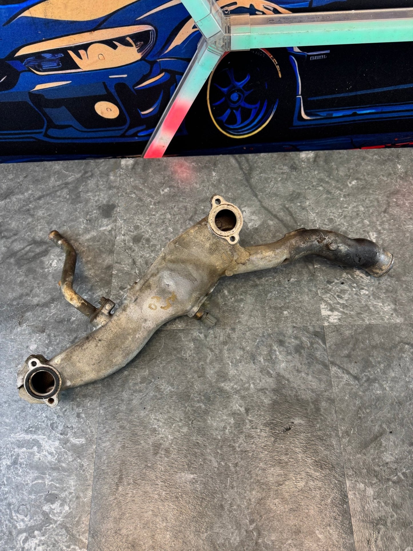 2002-2005 Subaru WRX STi Engine OEM Coolant Crossover Assembly Ej25 Ej20 /
