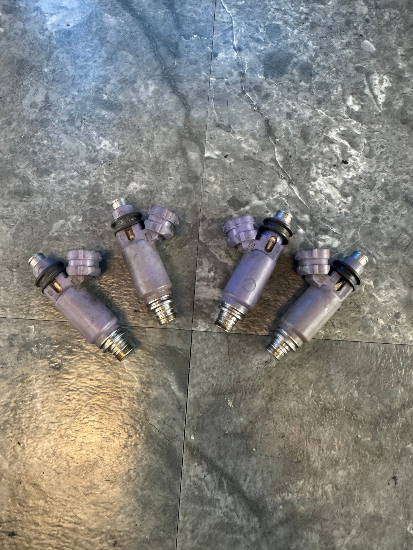 2002 Subaru Impreza WRX OEM -05 Top Feed Fuel Injectors Light Blue X4