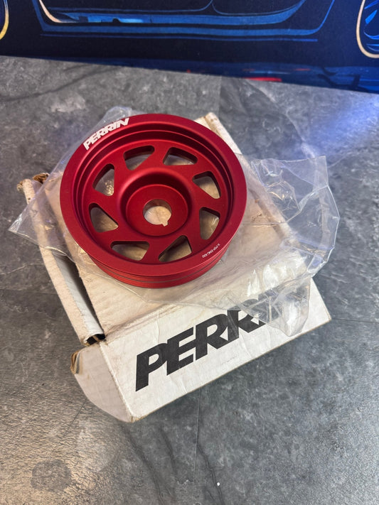 2004-2021 Subaru STi / 2002-2014 Subaru WRX Perrin Light Weight Crank Pulley Red New Open Box