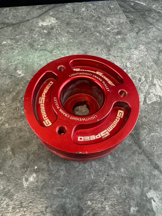2004-2021 Subaru STi / 2002-2014 Subaru WRX Grimmspeed Light Weight Crank Pulley Red