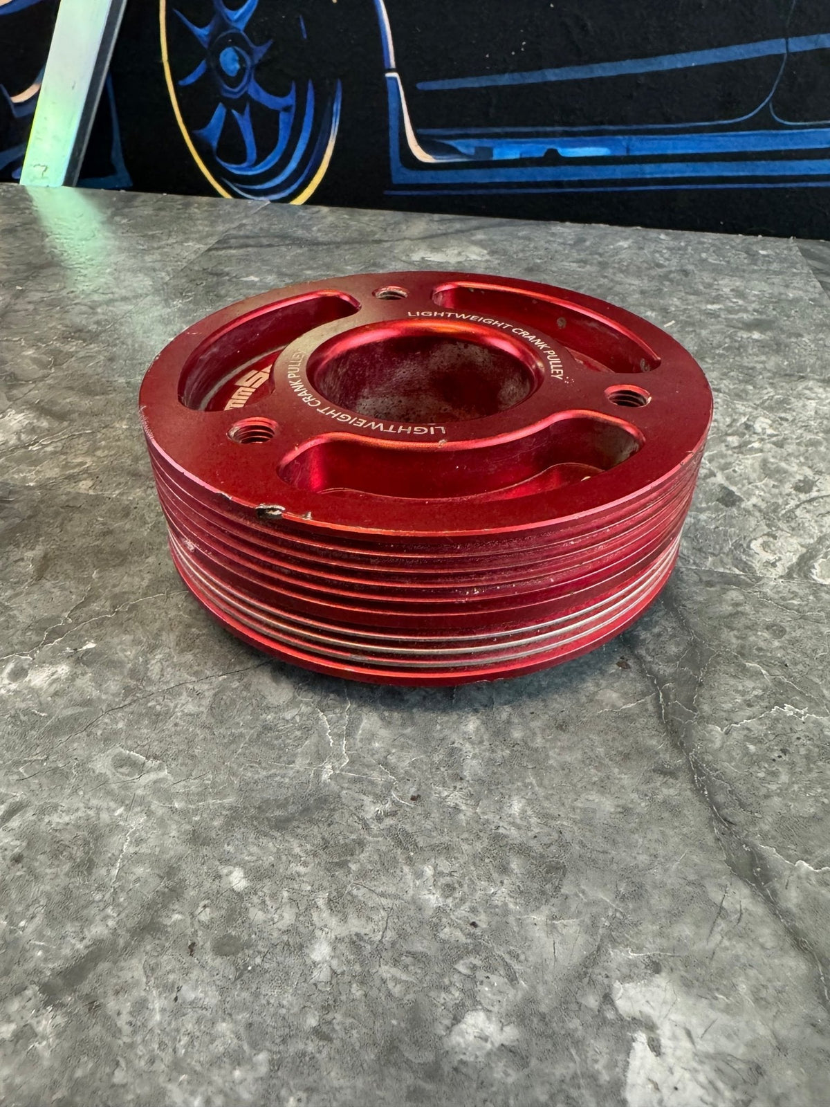 Grimmspeed Lightweight Crank Pulley Red 2004-2021 Subaru STi 2002-2014 WRX