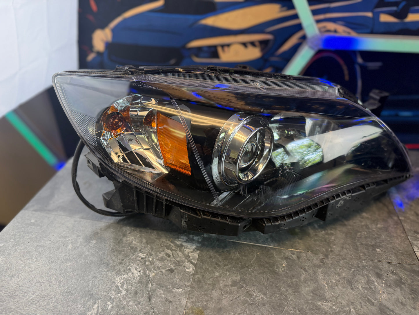 EAGLE EYE aftermarket head lights headlights 2008 Subaru STi halogen pair blacked out